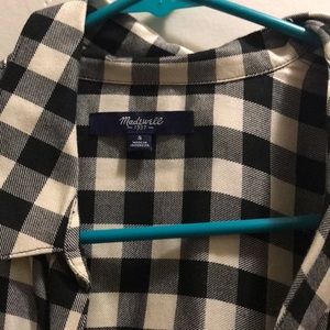 Madewell black and white checkered tunic